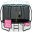 Trampolín recreativo 8-16ft con red, escalera y luces LED