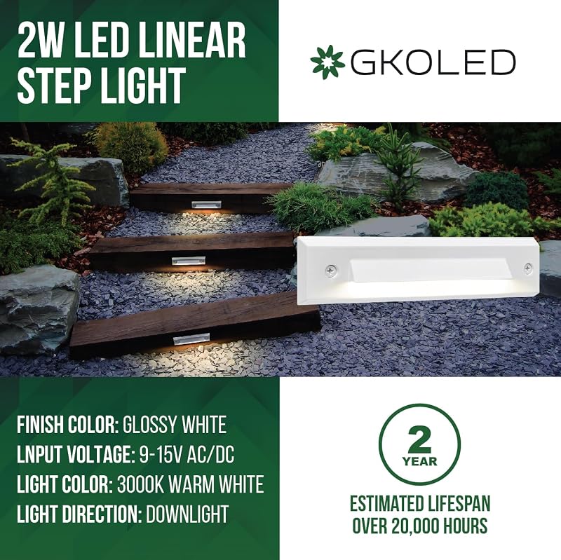 6 Luces LED Escalera Exteriores 9-15V 3000K Impermeables