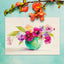 Set 4 servilletas flores burlap 12x18 pulg para mesa