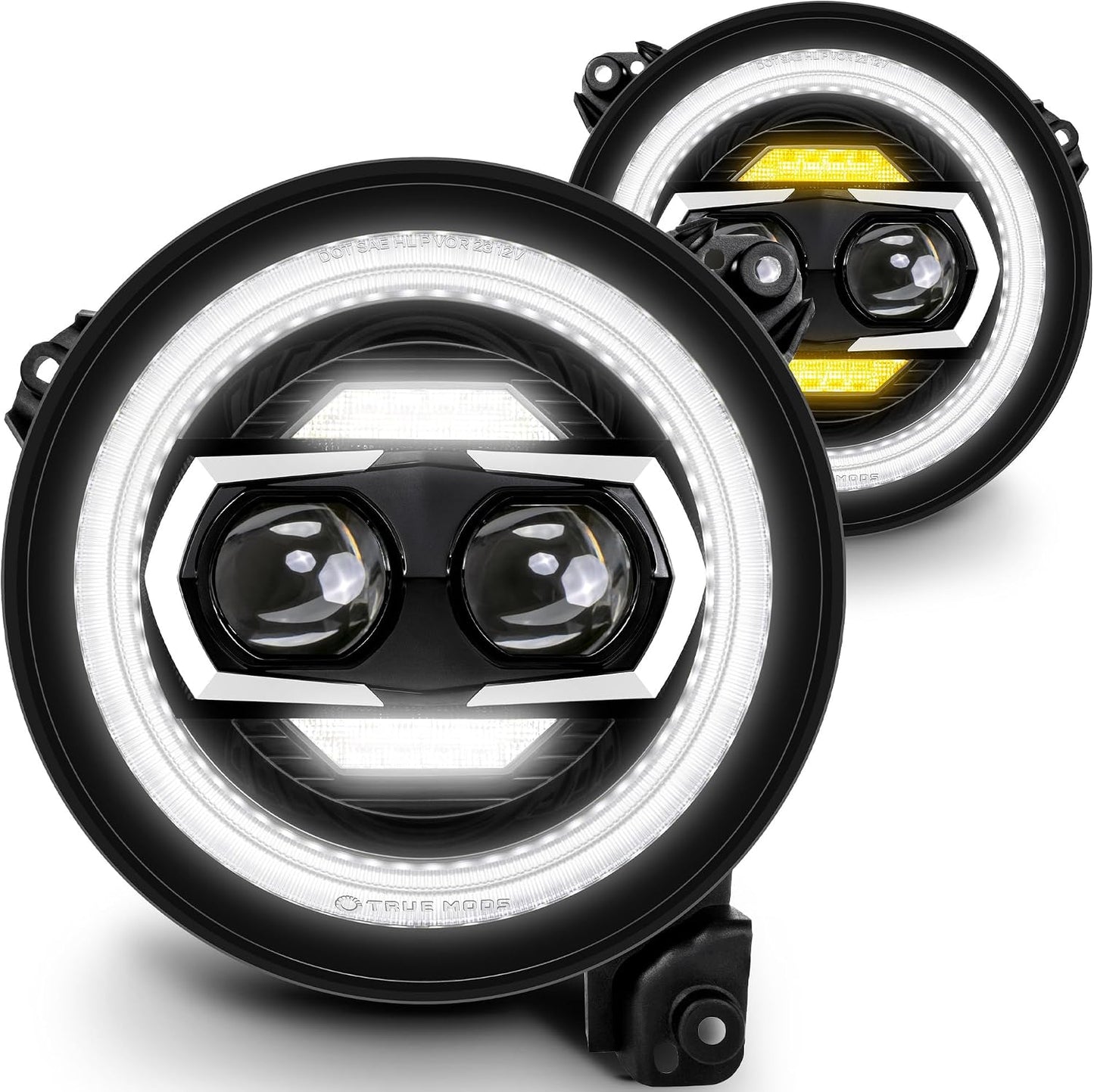 Faros LED redondos 9pulg Jeep Wrangler JL JLU 2018-25 DRL