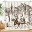 Cortina ducha vaquero cactus desierto tela impermeable 72x72