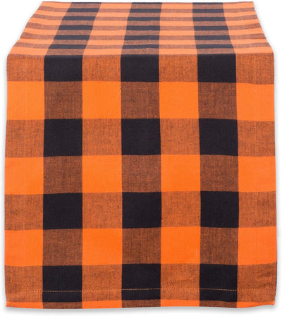 Camino mesa clásico granja 14x72pulg naranja y negro