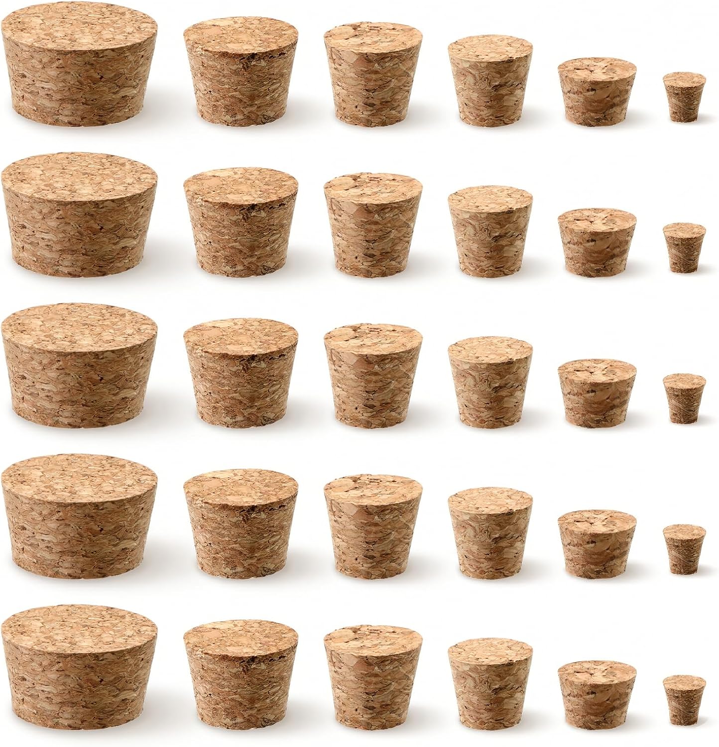 30 Tapones Corcho Natural Cónicos Varios Tamaños