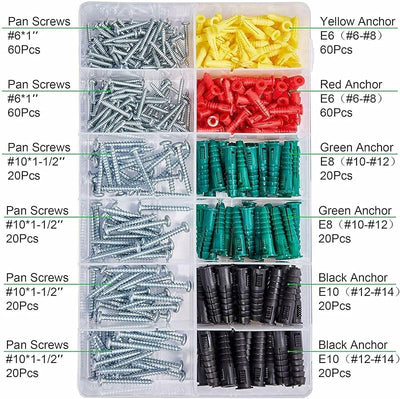 Kit anclajes plástico para paneles yeso 400 pzas