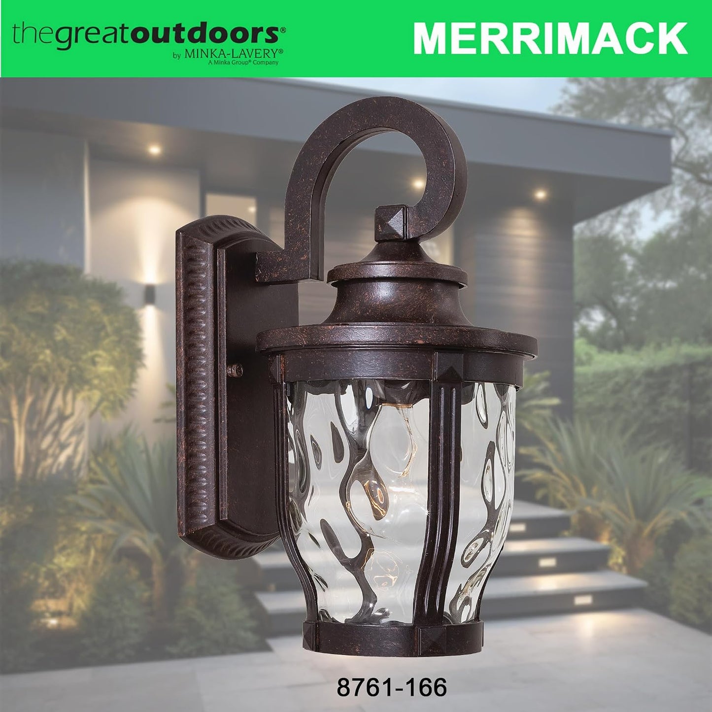 Soporte pared exterior con 1 luz acabado bronce