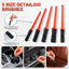 Set 10 Cepillos Limpieza Interior Coche Microfibra con Bolsa