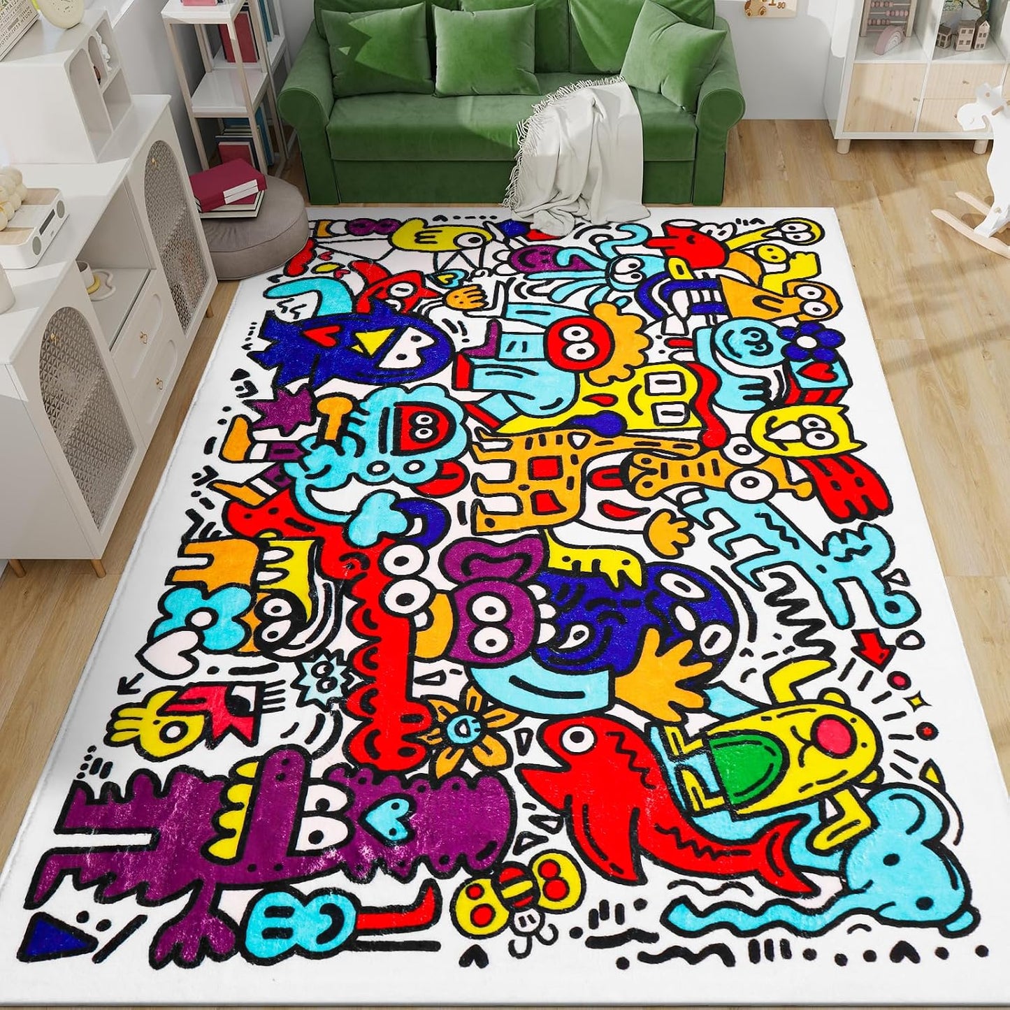 Alfombra suave para niños 78.7x59" dibujos animados segura