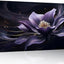 Lienzo morado flor con remolinos negros arte pared