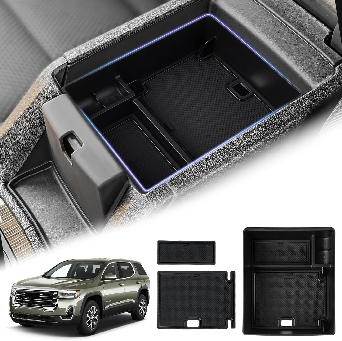 Organiz. consola GMC Acadia 17-23 ABS caja almacenamiento