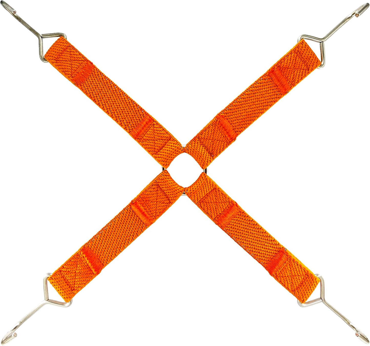 Cuerda elástica plana con gancho cruz 48" naranja