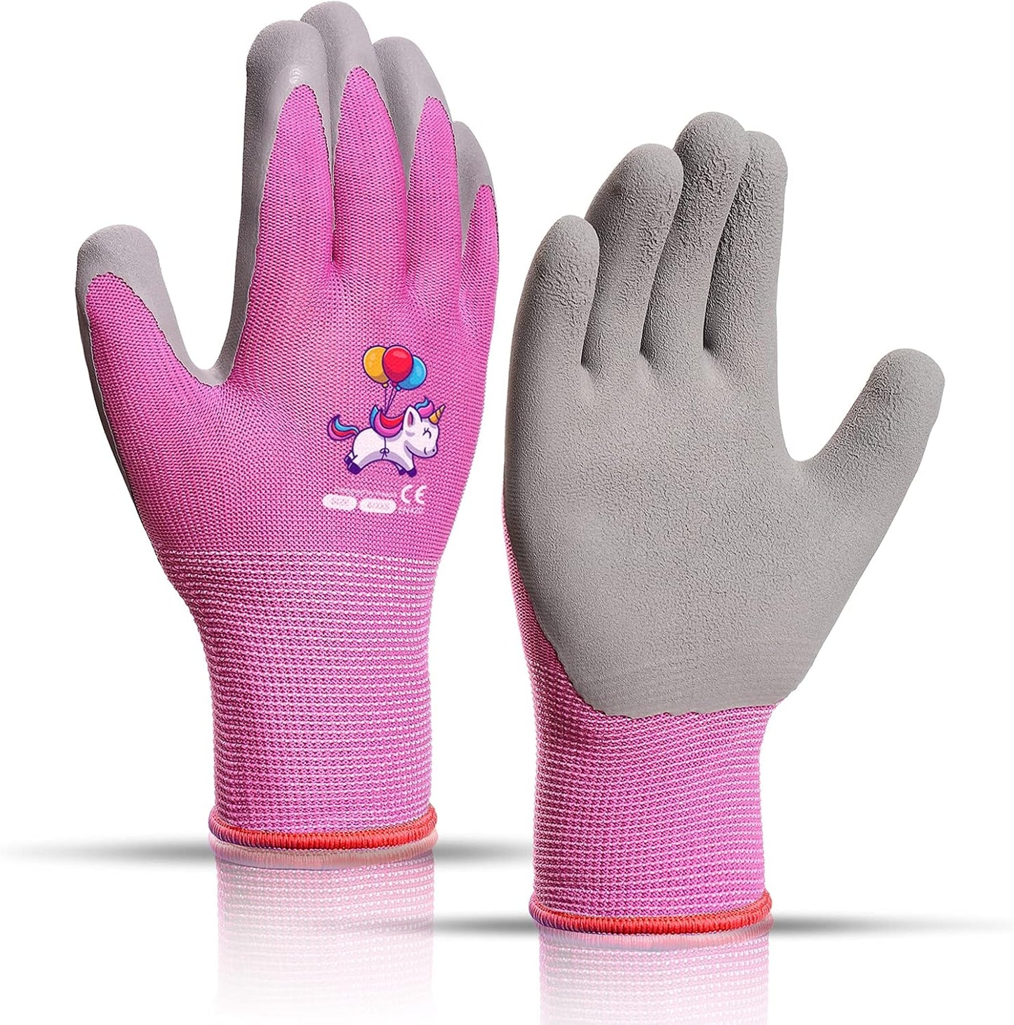 Guantes jardinería niños 3-5 años suave unicornio rosa