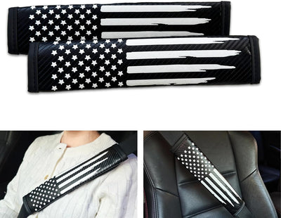 Funda cinturón seguridad bandera EE.UU. cuero 2uds