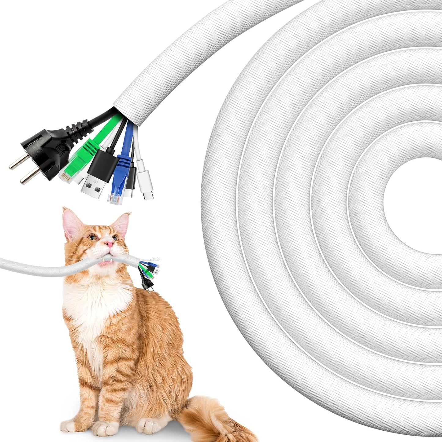 Funda protectora cables 1.35-6.6pulg para mascotas hogar auto