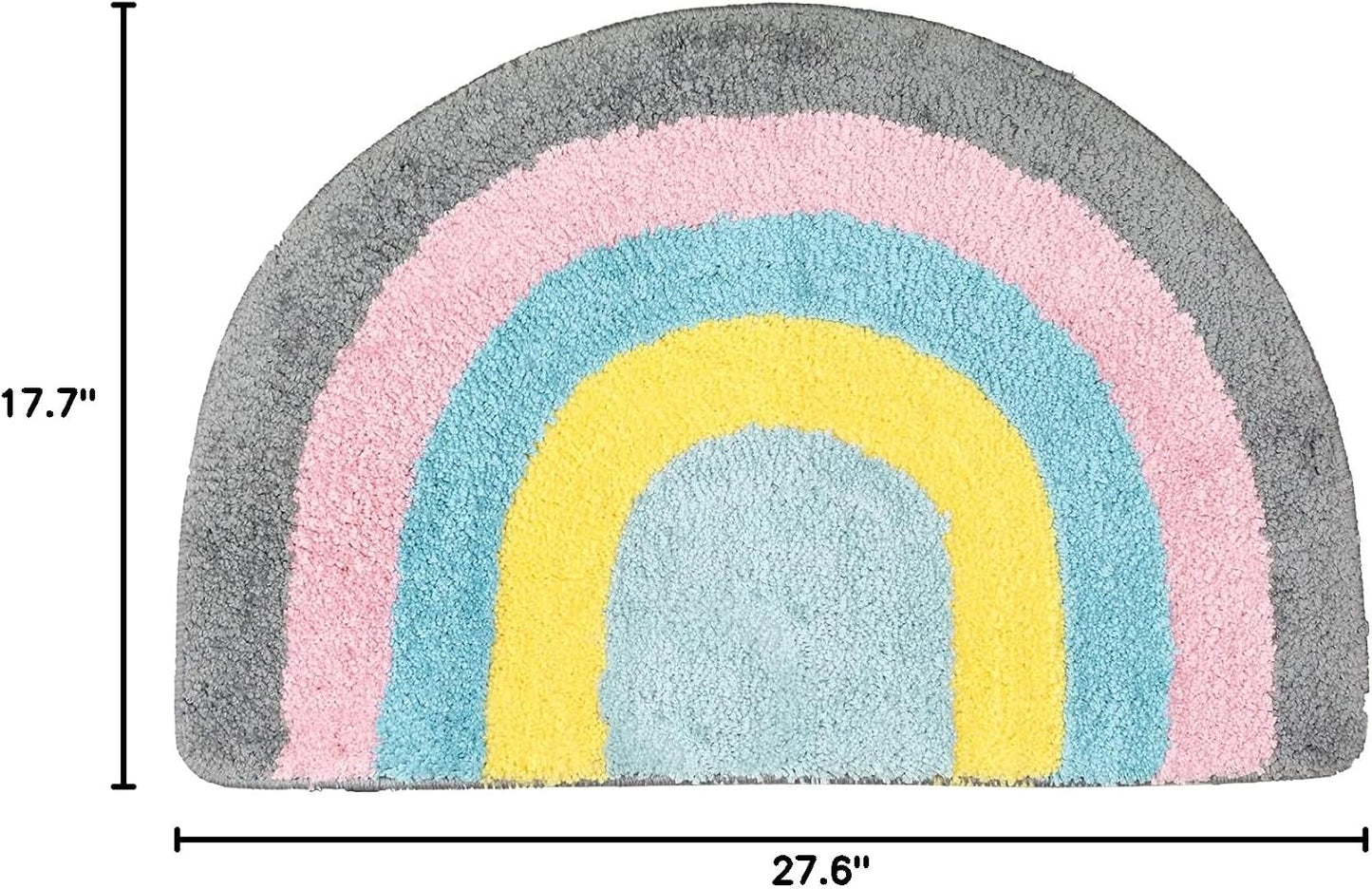 Alfombra baño medio círculo microfibra suave 17.7x27.6pulg