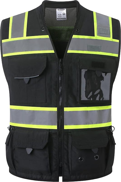 Chaleco seguridad unisex alta visibilidad con bolsillos ANSI