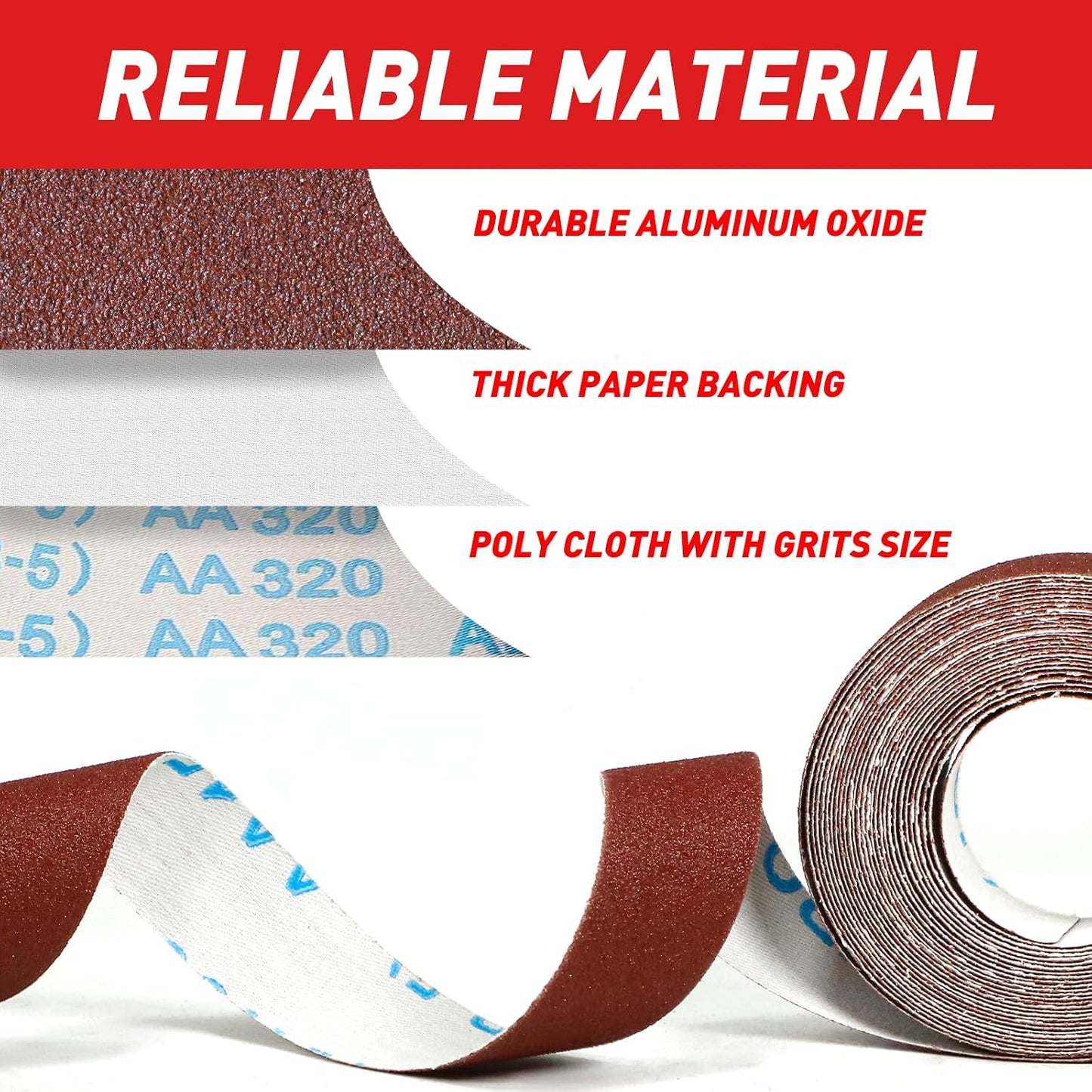 Rollo papel lija 6 granos 1x19.7pulg para metal madera