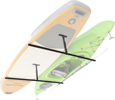 Soporte kayak techo garaje para 2 kayaks SUP y tablas surf