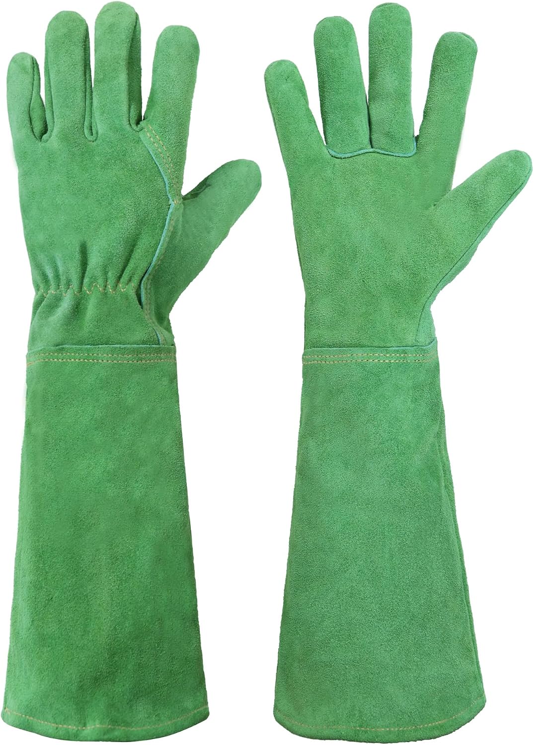 Guantes jardinería cuero largos antiestacas