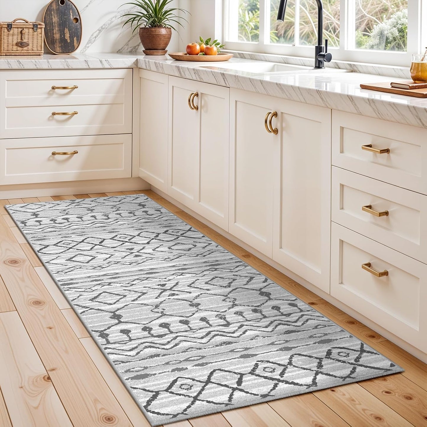 Alfombra pasillo cocina antideslizante resistente manchas suave