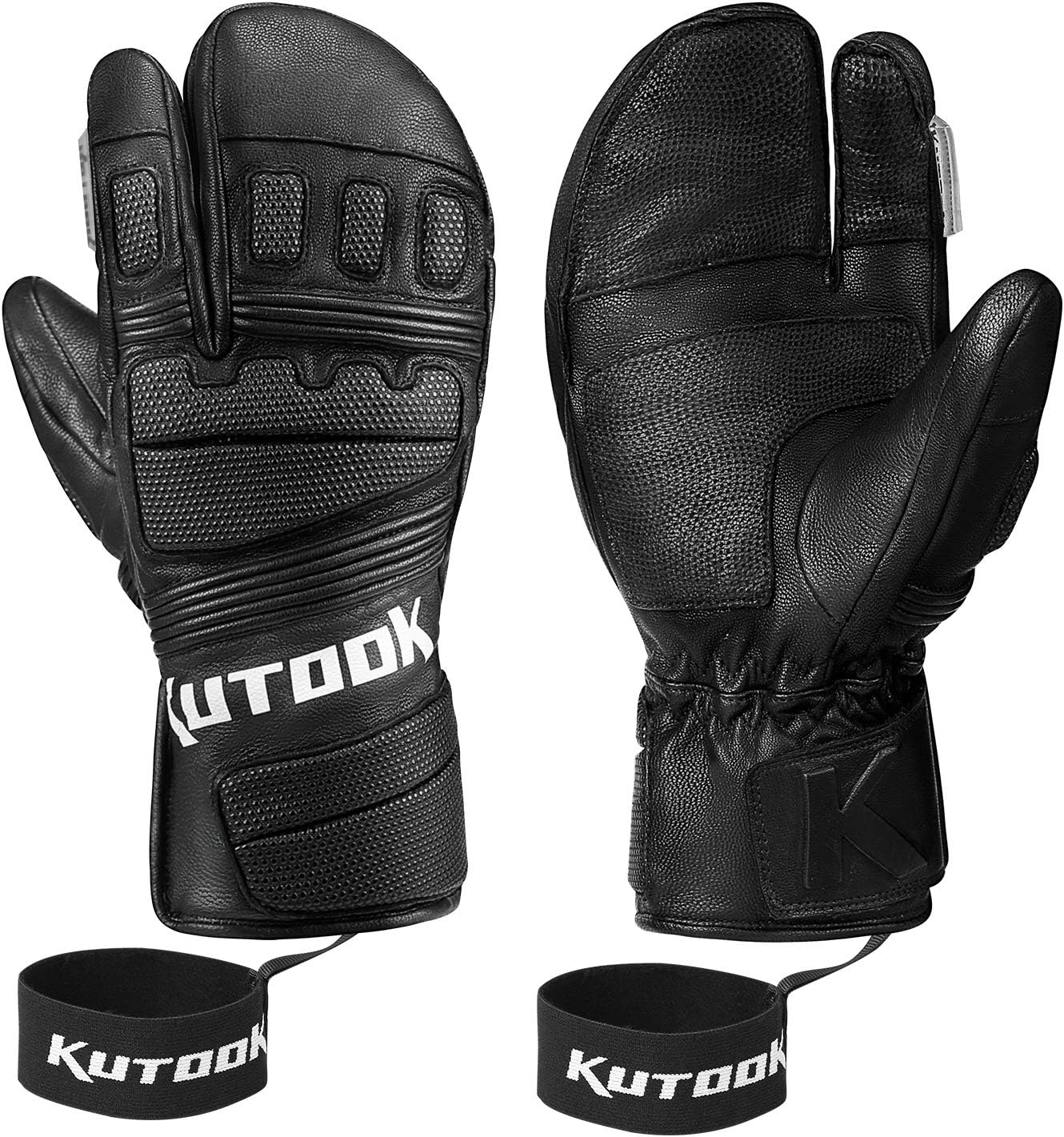 Guantes esquí piel cabra impermeables resist. al viento