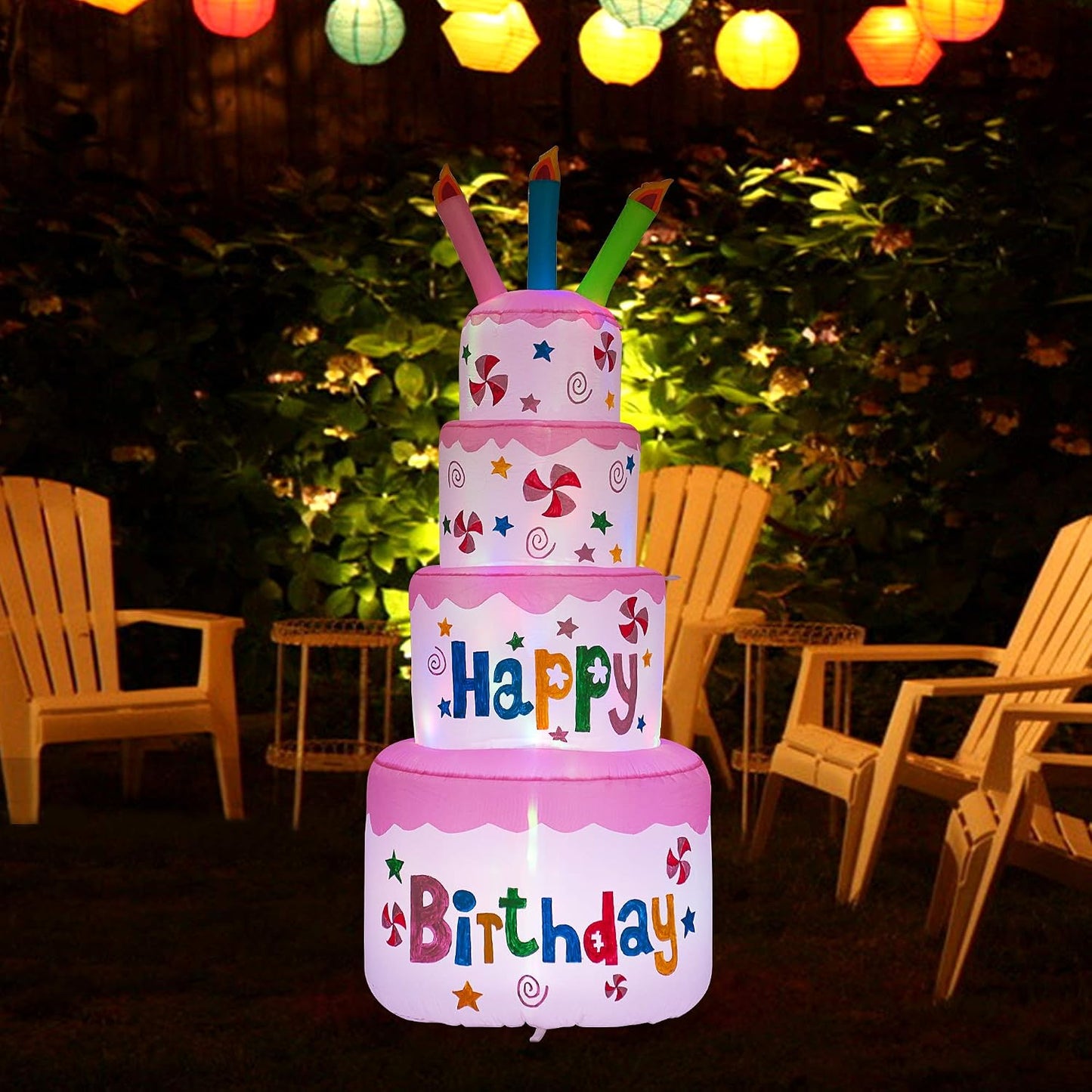 Pastel inflable cumpleaños 6ft para interiores y exteriores