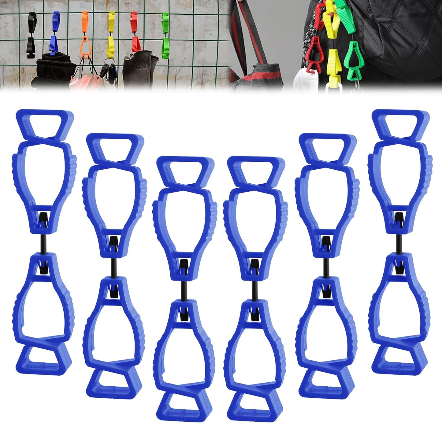 6 Pzas Clips Guantes Resistentes Ajustables Trabajo