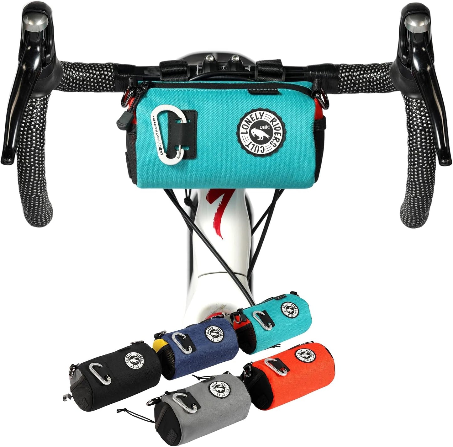 Bolsa manillar bicicleta con ojales luces y correa hombro