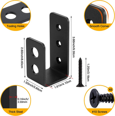 Soportes puerta 2x4 acero en U refuerzo seguridad