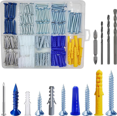Kit anclajes pared plástico para yeso hormigón ladrillo
