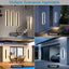 2 Lámpara pared exterior 59" luz regulable IP65 negro