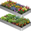 2 Camas Jardín Elevadas Galvanizadas 8x4x1pie Caja Metal Exteriores