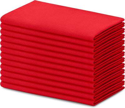 Set 12 servilletas algodón lino 45x45cm rojas reutilizables