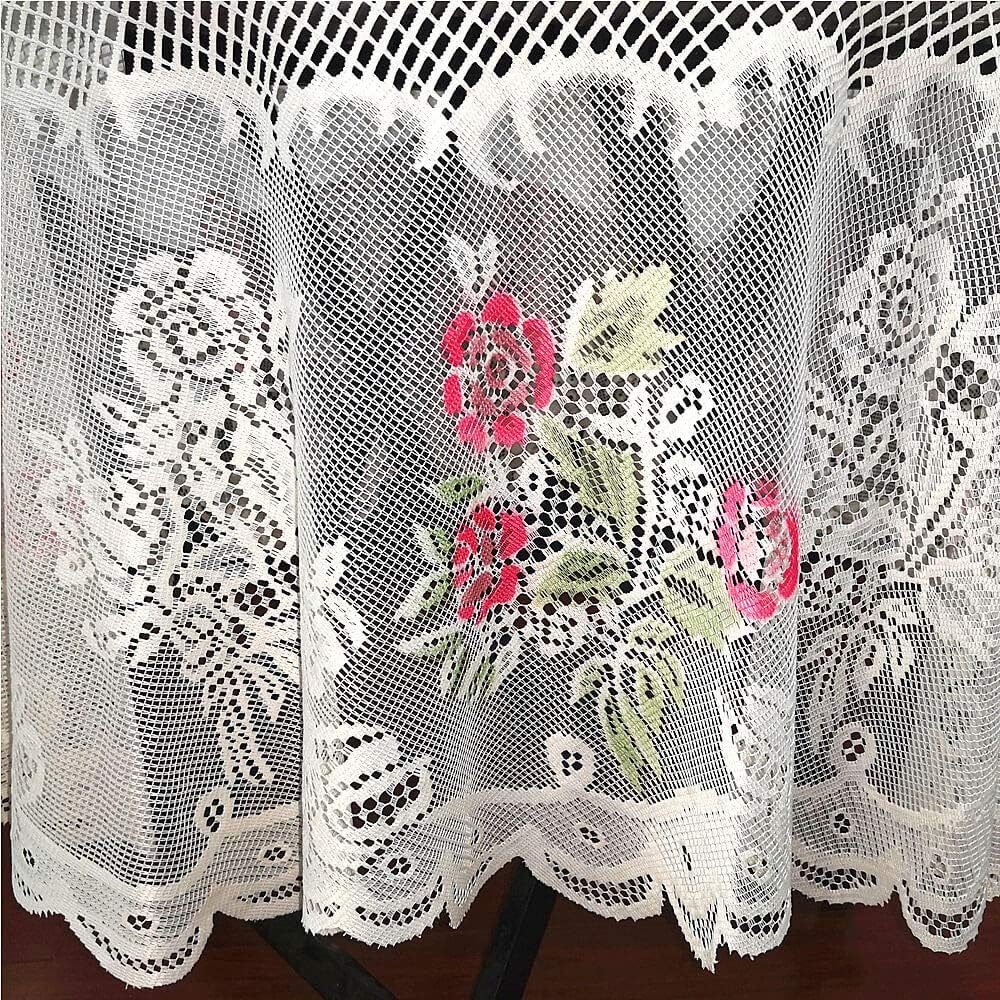 Mantel encaje redondo 70pulg rosa pálido para fiesta
