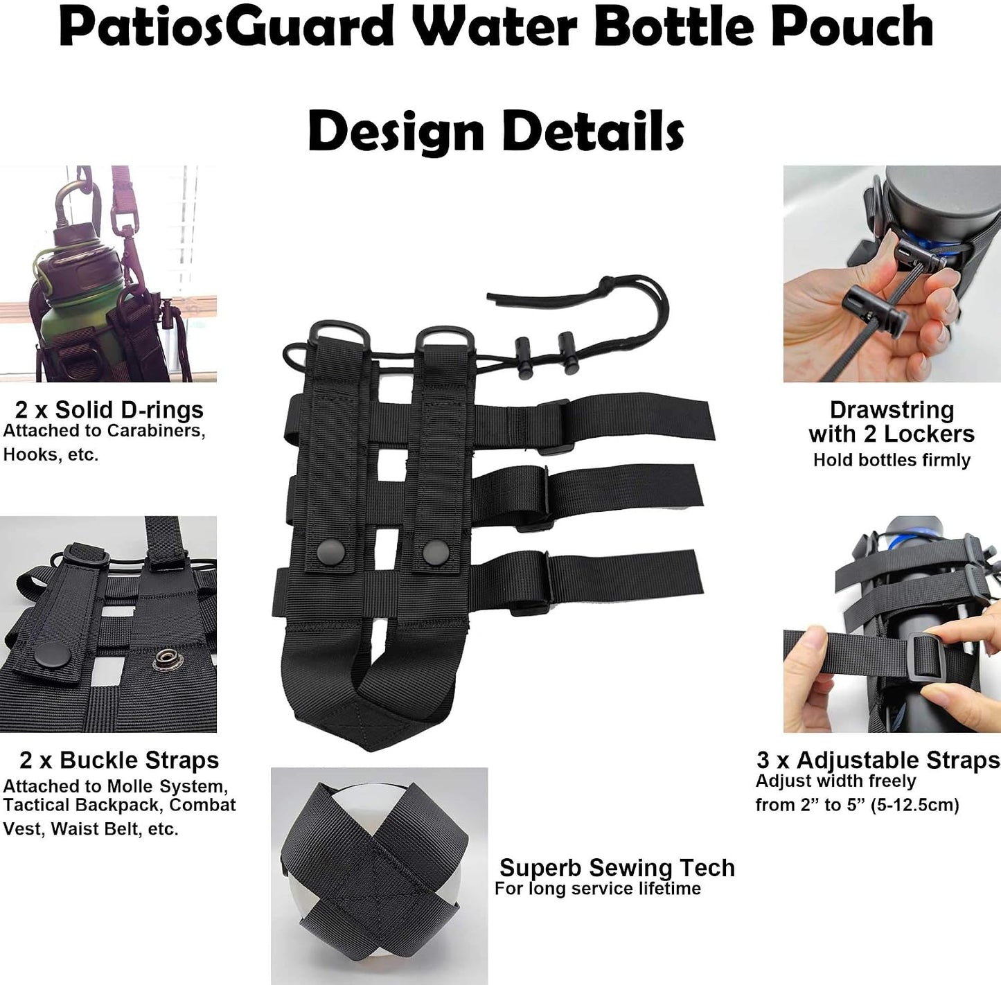 Bolsa táctica para botella Molle ajustable deporte