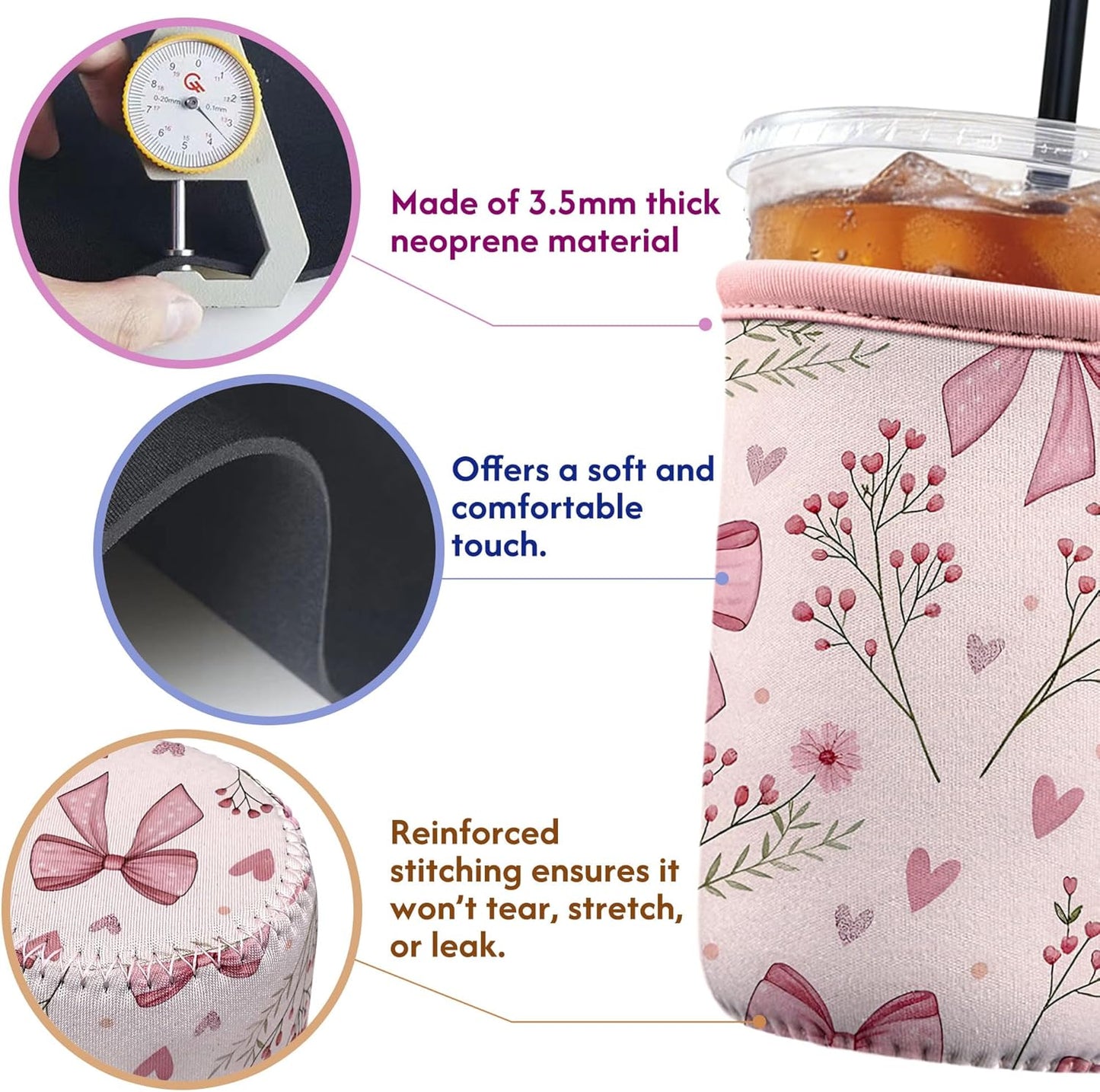 Funda neopreno reutilizable para taza 16-32oz con asa