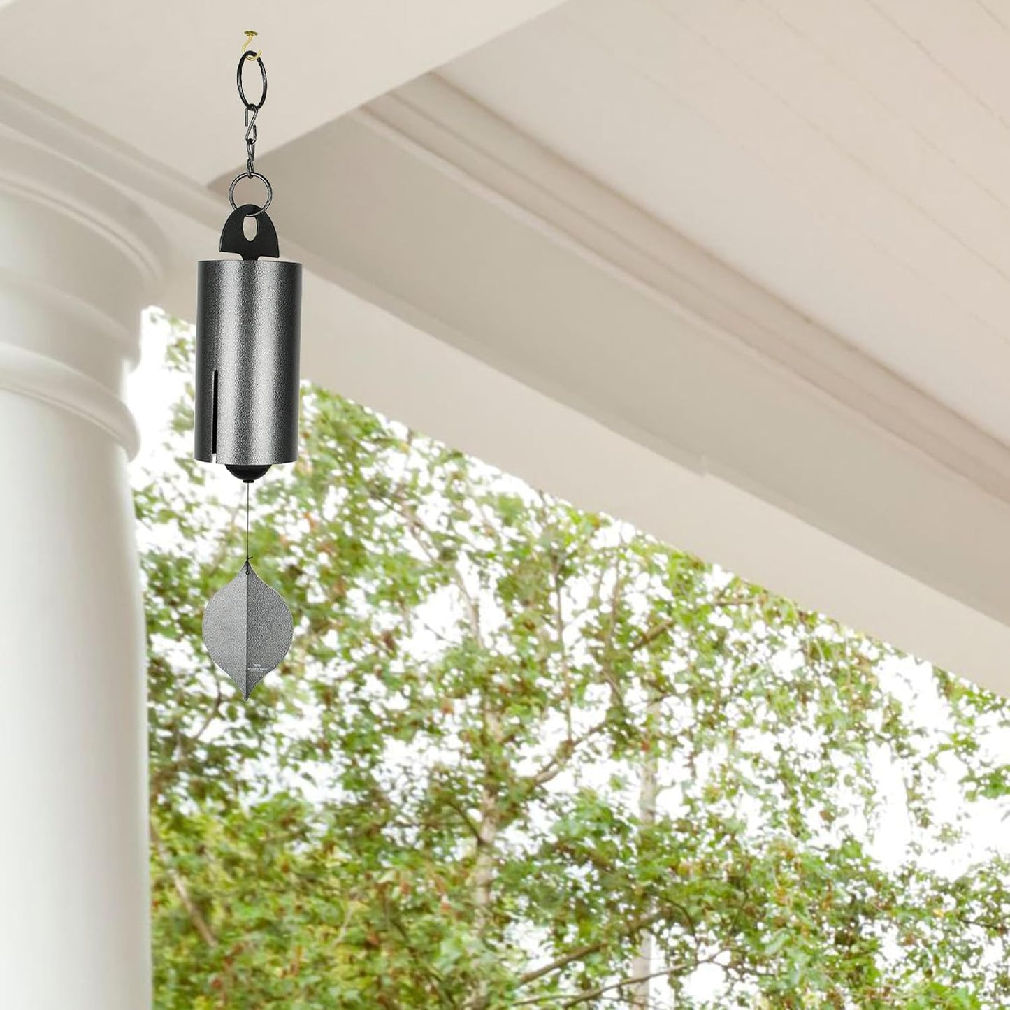 Campanilla viento exterior 40pulg plateado tono profundo