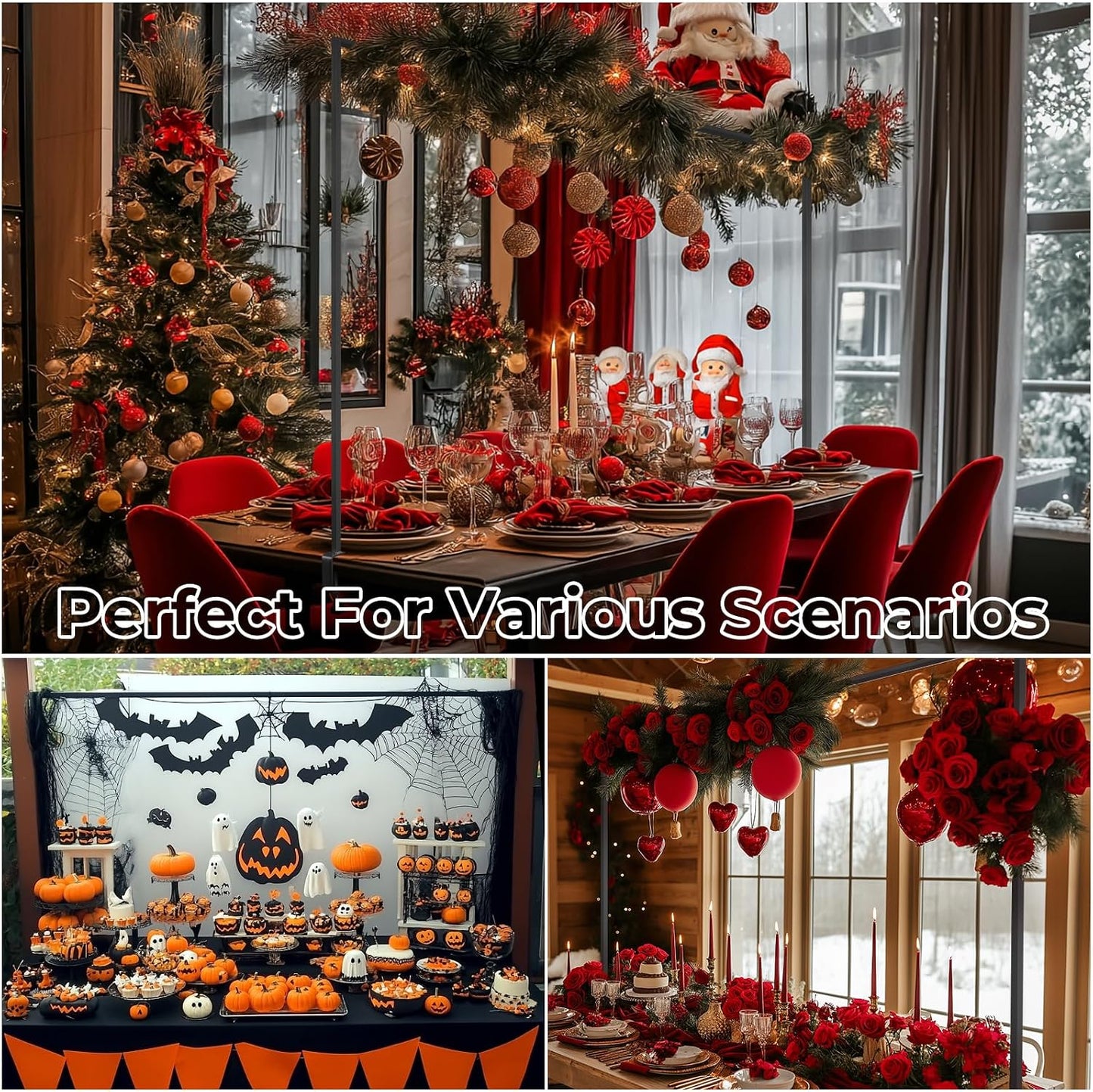 Soporte barra mesa ajustable para decoración fiestas