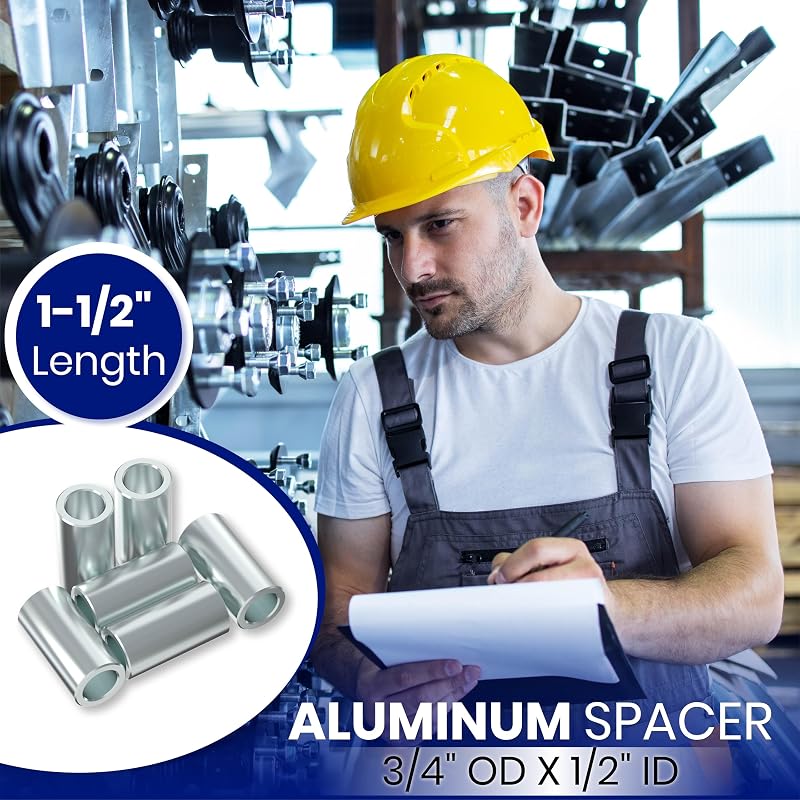 Espaciador aluminio 3/4x1/2" redondo para pernos M12
