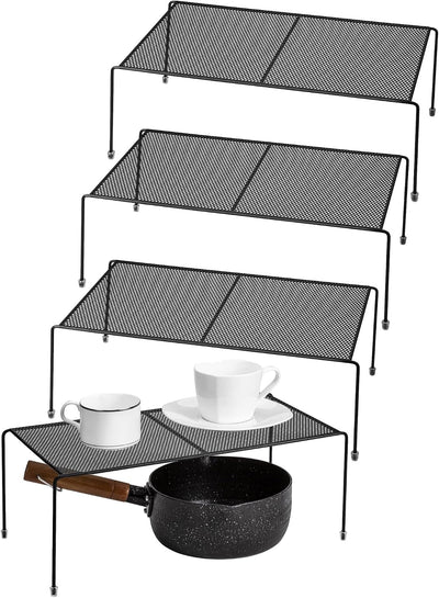Estante organizador cocina 4 pzas malla metal negro