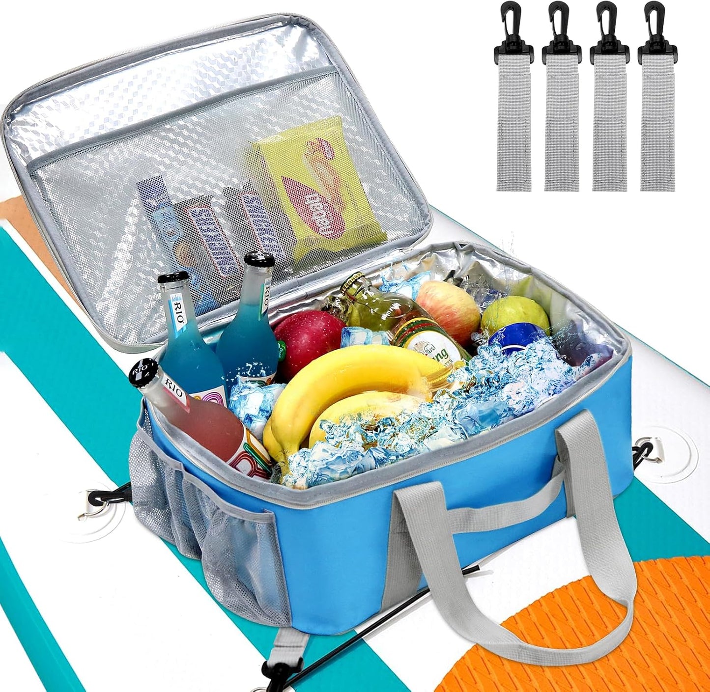 Bolsa enfriadora tabla remo impermeable con bolsillo malla