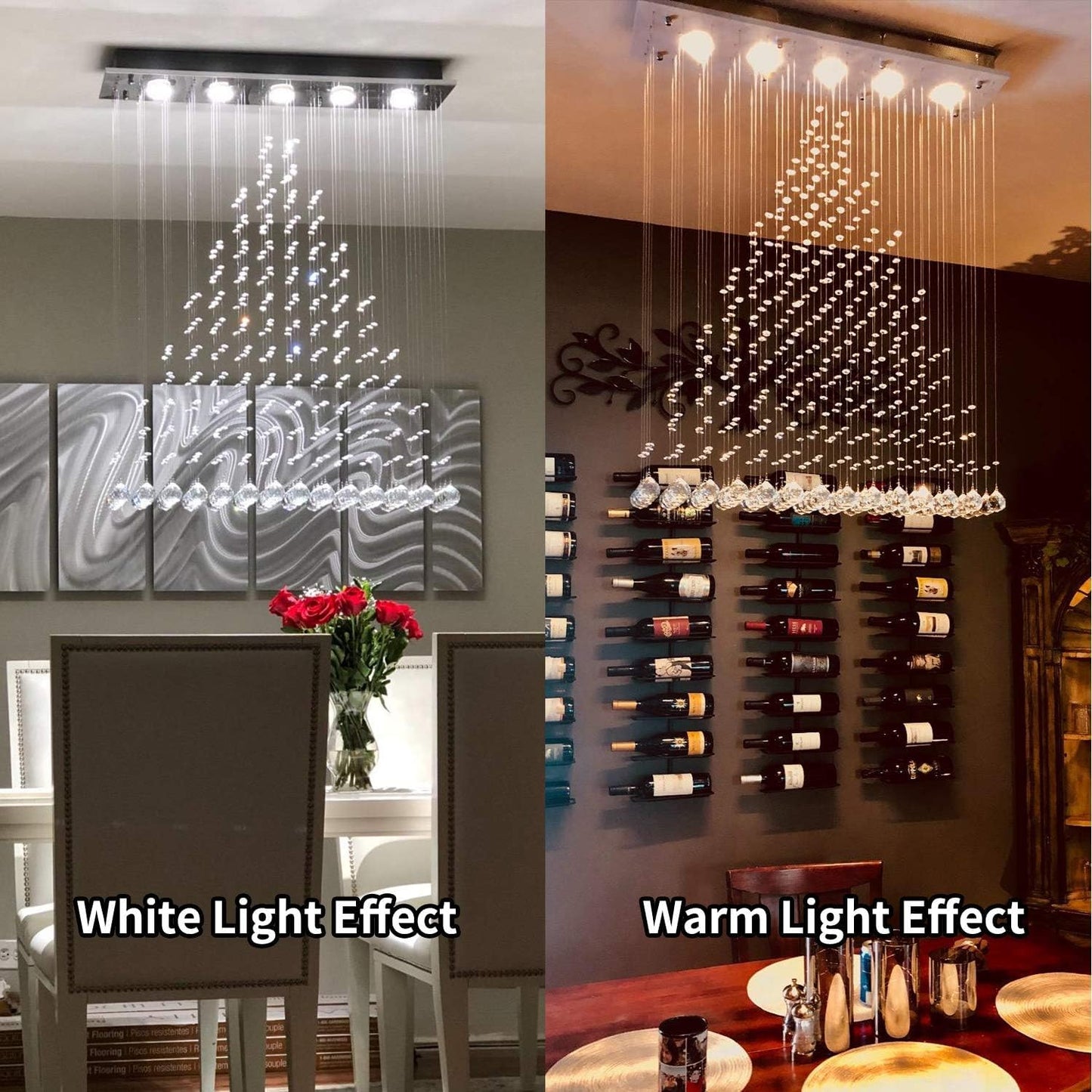Candelabro cristal moderno LED para baño y sala