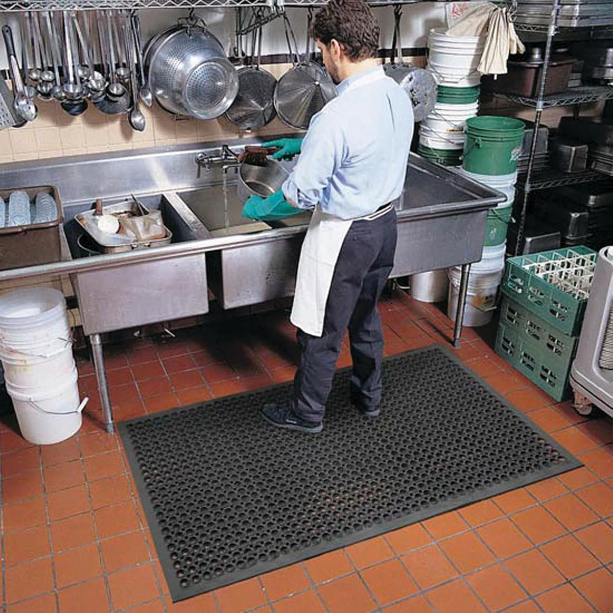 Tapete hule anti fatiga uso general para lugares húmedos