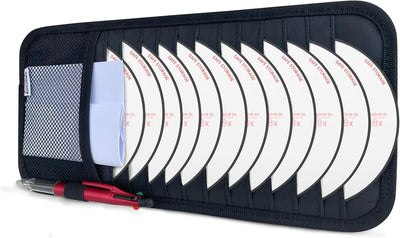 Estuche CD auto visera solar 12uds bolsillo malla negro