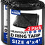 Lona 4x4ft pack 2 impermeable UV negro anillo D