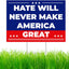 Letrero anti Trump MAGA 17x12" metal resistente