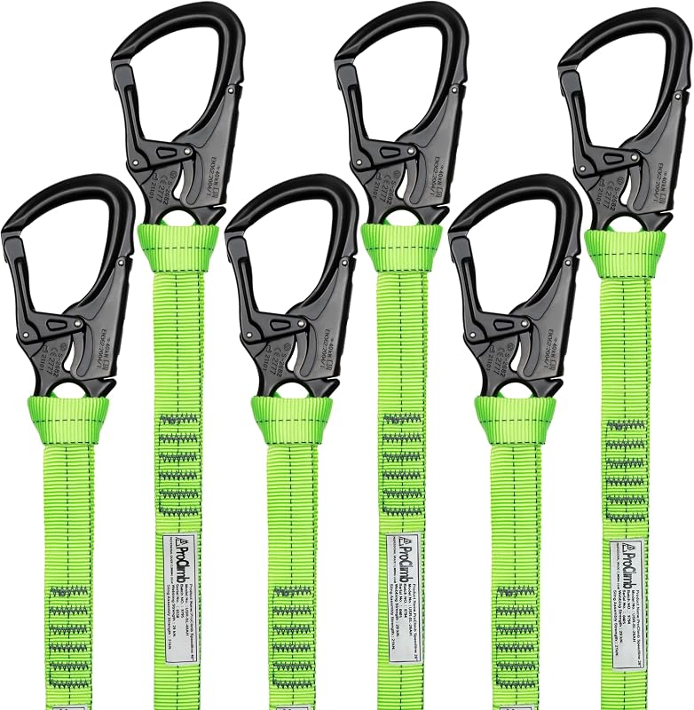 Kit Mosquetón Aluminio 7075 Cinta Nailon 29kN 6 Unids