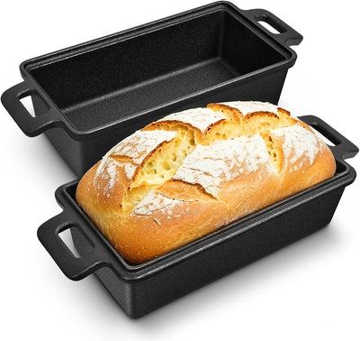 Molde hierro fundido 9x5pulg 2en1 apto horno pan casero