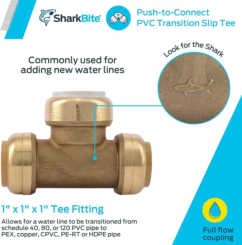 Tee PVC 1" Slip CTS para plomería latón UIP375A