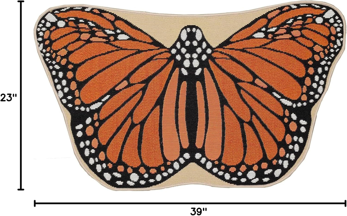 Tapete antiderrap látex forma mariposa naranja 3'3"x1'9"