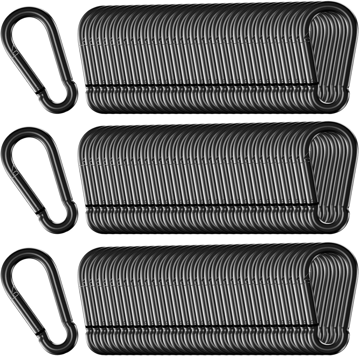 200 Pzas Mosquetones M5 Acero Galvanizado Negro 3/16pulg